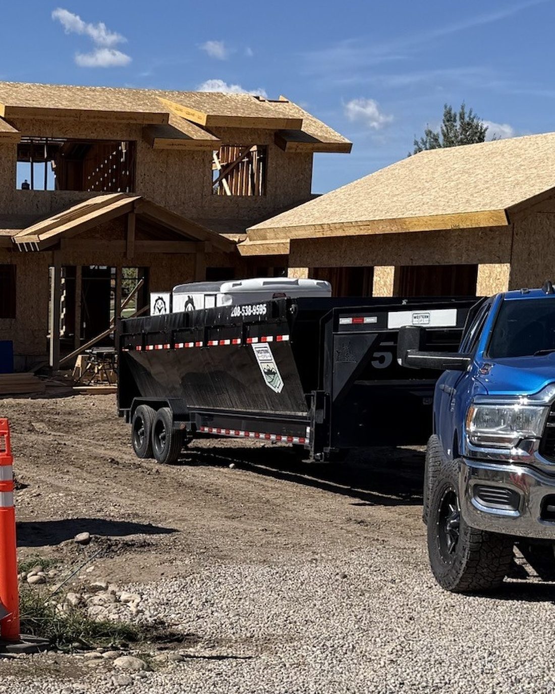 Western Ops roll-off dumpster on a new home build